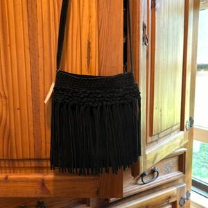 Black suede Crossbody bag